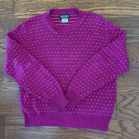 Vintage 90’s Lands End Grandma Style Knit Sweater Size Medium Made in USA - Picture 7 of 8